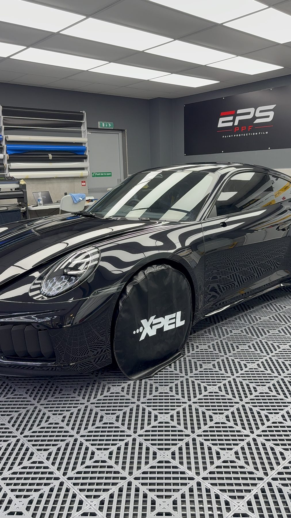 Black Porsche 911 finished at EPS PPF Watford