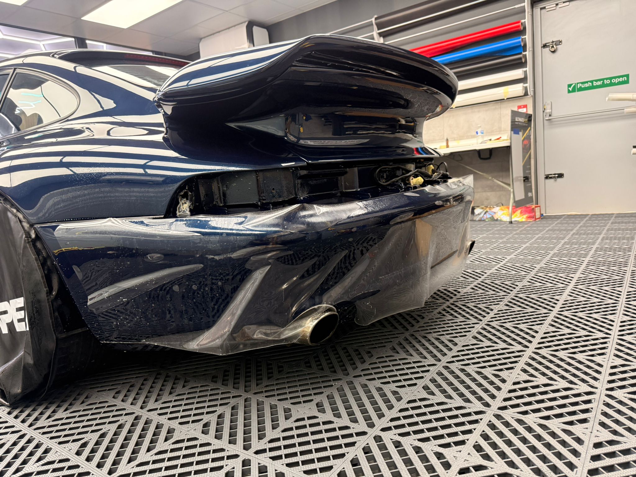 Porsche 993 ducktail spoiler with XPEL coverage