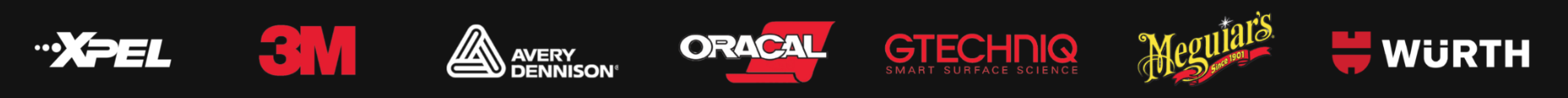XPEL · 3M · Avery Dennison · Oracal · Gtechniq · Meguiar's · Würth